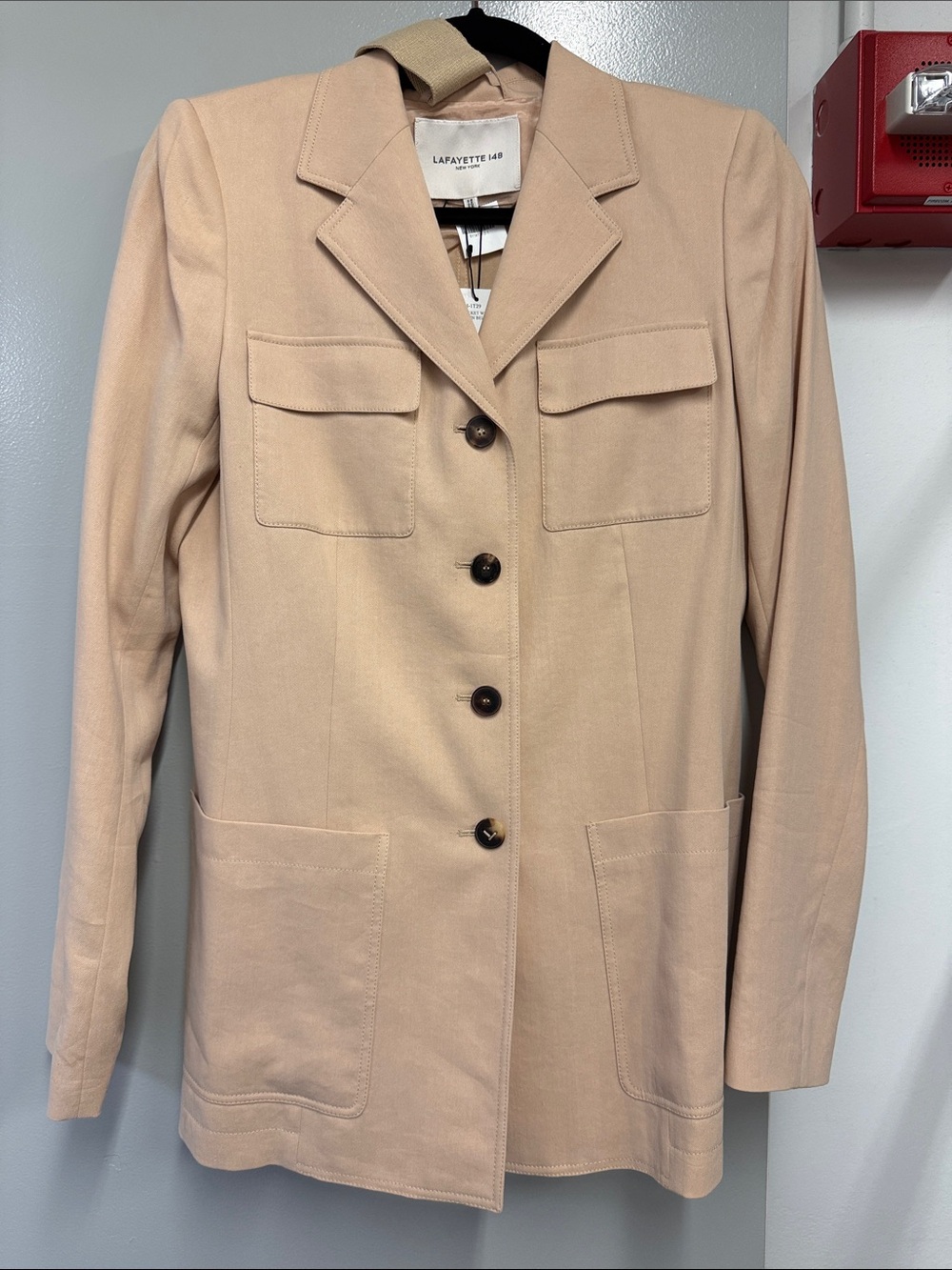 Lafayette 148 New York Sandstone Beige Utility Blazer
